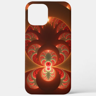 Luminous Abstract Modern Orange Red Fractal iPhone 12 Pro Max Case