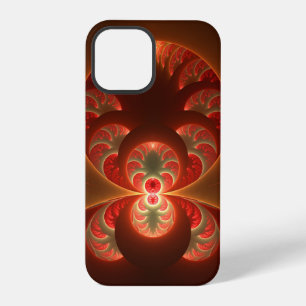 Luminous Abstract Modern Orange Red Fractal iPhone 12 Pro Case