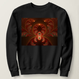 Luminous abstract modern orange red Fractal Sweatshirt