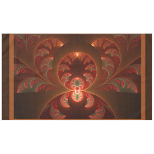 Luminous abstract modern orange red Fractal Tablecloth