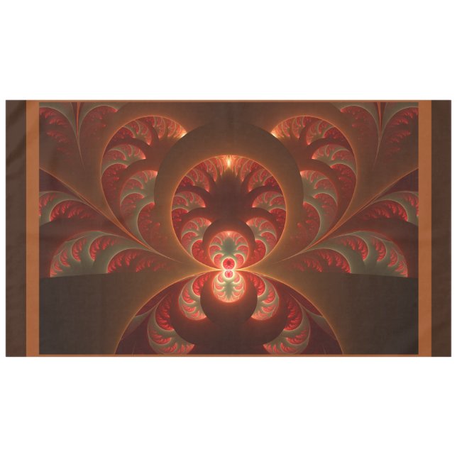 Luminous abstract modern orange red Fractal Tablecloth (Front (Horizontal))