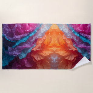 Luminous Abstract Tissue Paper Layers Beach Towel