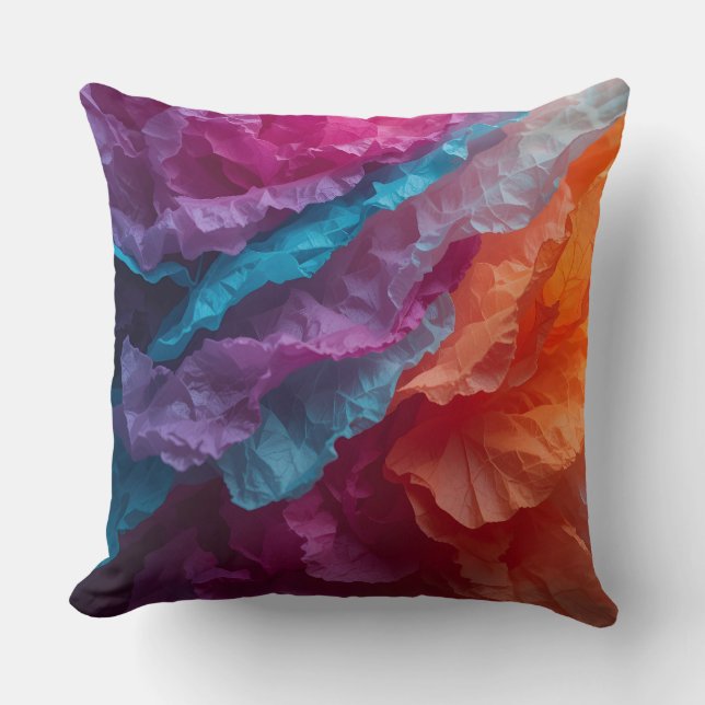 Luminous Abstract Tissue Paper Layers Cushion (Front)