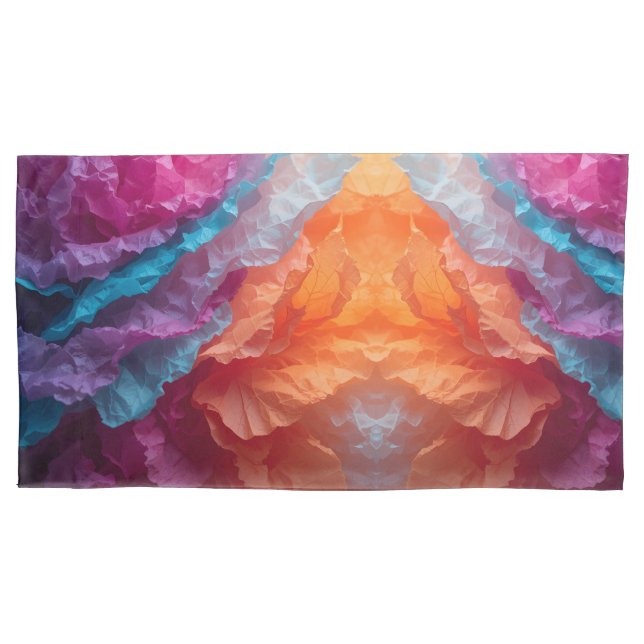Luminous Abstract Tissue Paper Layers Pillowcase (Front-Left)
