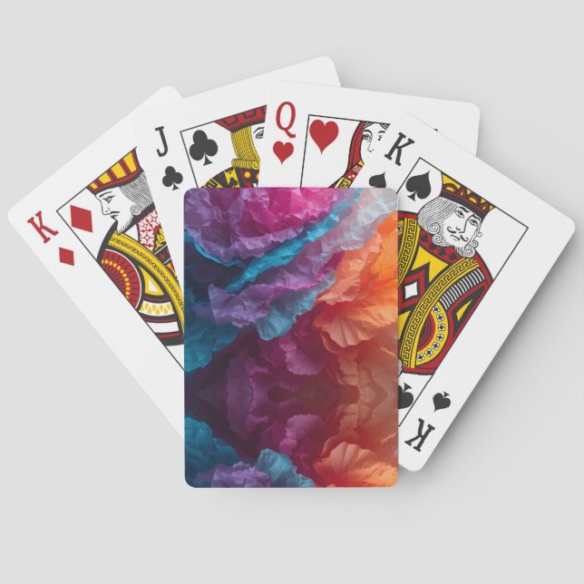 Luminous Abstract Tissue Paper Layers Playing Cards (Back)