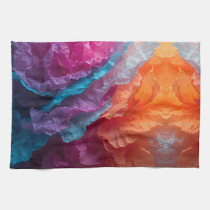 Luminous Abstract Tissue Paper Layers Tea Towel