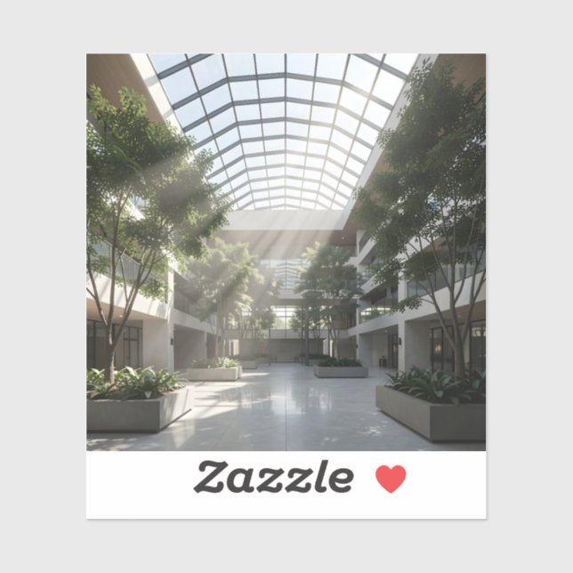 Luminous Atrium – Modern Atrium Art Square (Sheet)