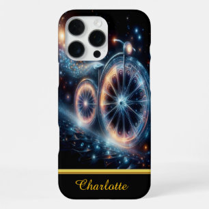 Luminous bicycle is depicted against a dark iPhone 16 pro max case
