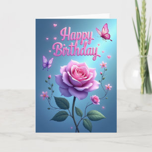 Luminous Birthday Bloom Card