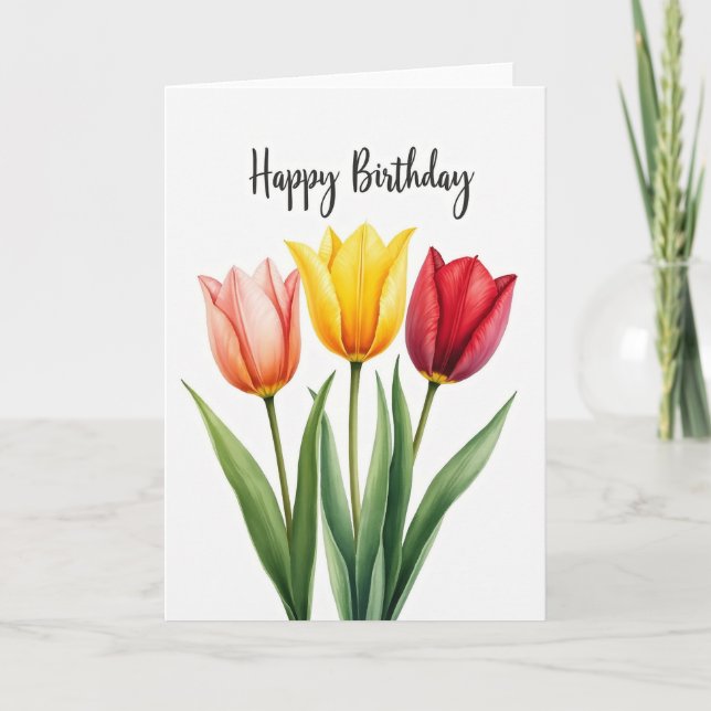 Luminous Birthday Botanical Card (Front)