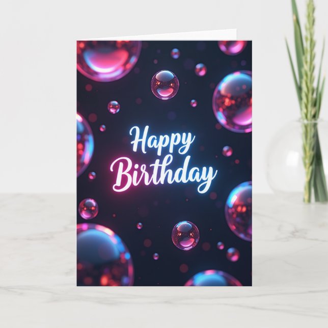 Luminous Birthday Orb Card (Front)