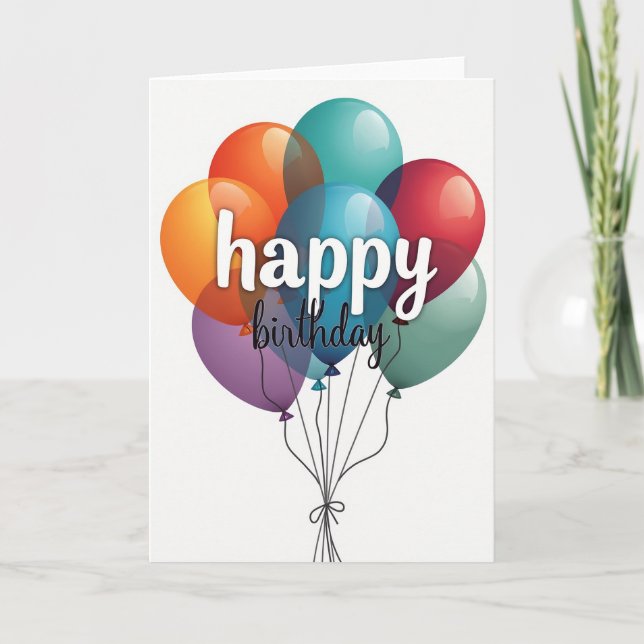 Luminous Birthday Orbs Card (Front)