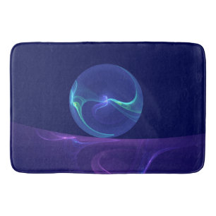 Luminous Blue Purple Dream Abstract Fractal Art Bath Mat