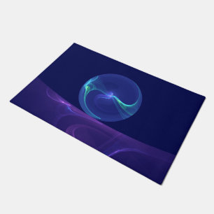 Luminous Blue Purple Dream Abstract Fractal Art Doormat