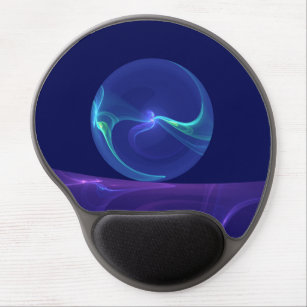 Luminous Blue Purple Dream Abstract Fractal Art Gel Mouse Pad