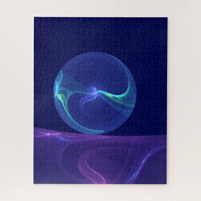 Luminous Blue Purple Dream Abstract Fractal Art Jigsaw Puzzle (Vertical)