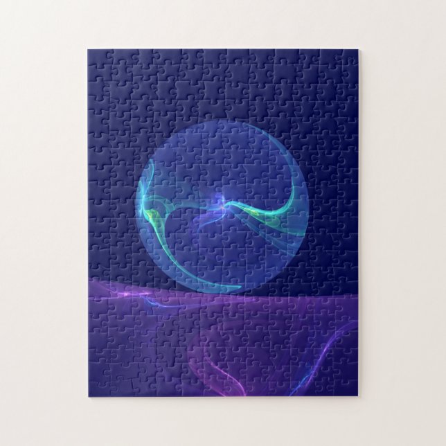 Luminous Blue Purple Dream Abstract Fractal Art Jigsaw Puzzle (Vertical)