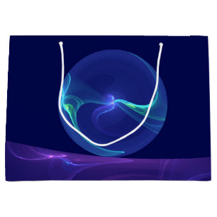 Luminous Blue Purple Dream Abstract Fractal Art Large Gift Bag