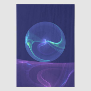 Luminous Blue Purple Dream Abstract Fractal Art Tissue Paper