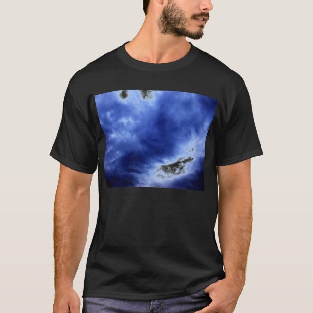 Luminous Blue Storm Clouds by KLM T-Shirt (Front)