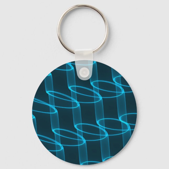 Luminous Blue Wave Pattern Key Ring (Front)