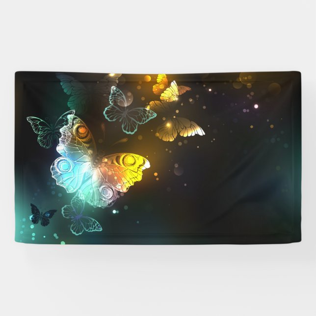Luminous Butterfly and Night butterflies Banner (Horizontal)