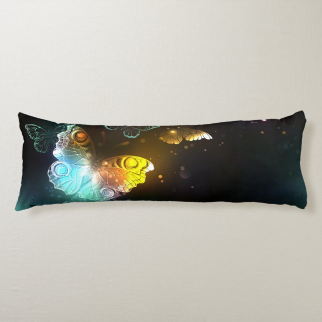 Luminous Butterfly and Night butterflies Body Cushion (Front)