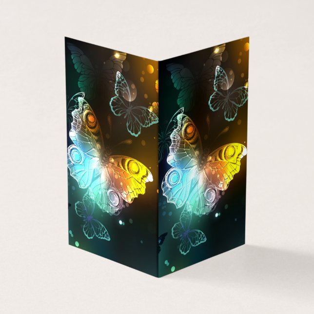 Luminous Butterfly and Night butterflies Business Card (Outside)