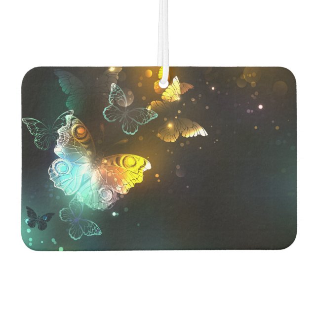 Luminous Butterfly and Night butterflies Car Air Freshener (Front)