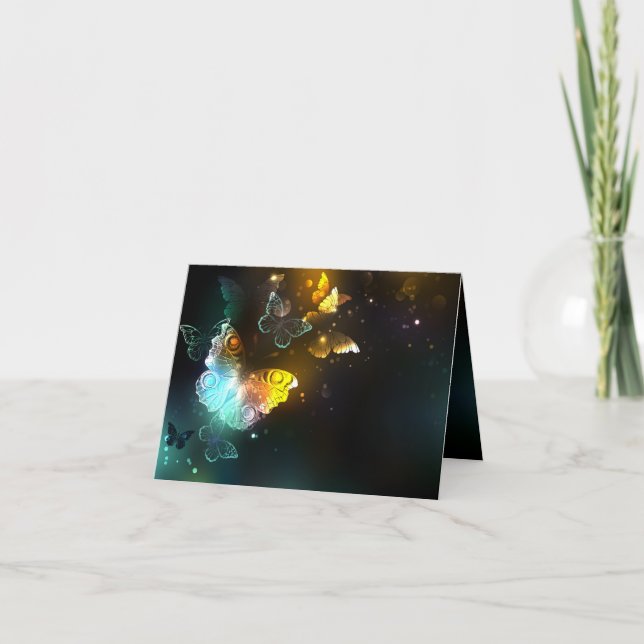 Luminous Butterfly and Night butterflies Card (Front)