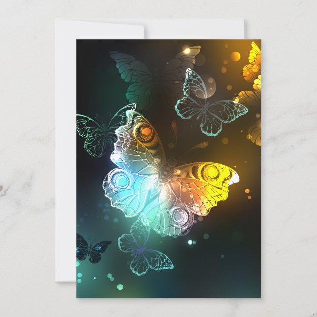 Luminous Butterfly and Night butterflies Card (Front)
