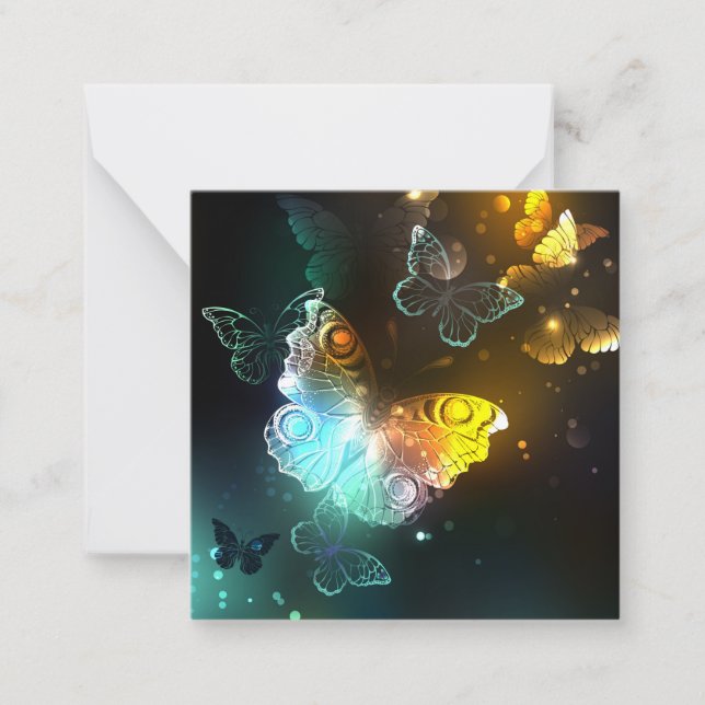 Luminous Butterfly and Night butterflies Card (Front)