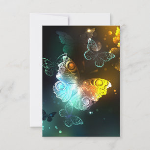 Luminous Butterfly and Night butterflies Card