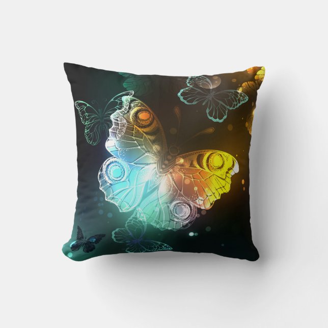 Luminous Butterfly and Night butterflies Cushion (Front)
