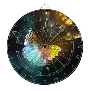 Luminous Butterfly and Night butterflies Dartboard