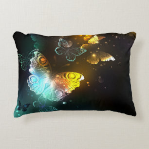 Luminous Butterfly and Night butterflies Decorative Cushion