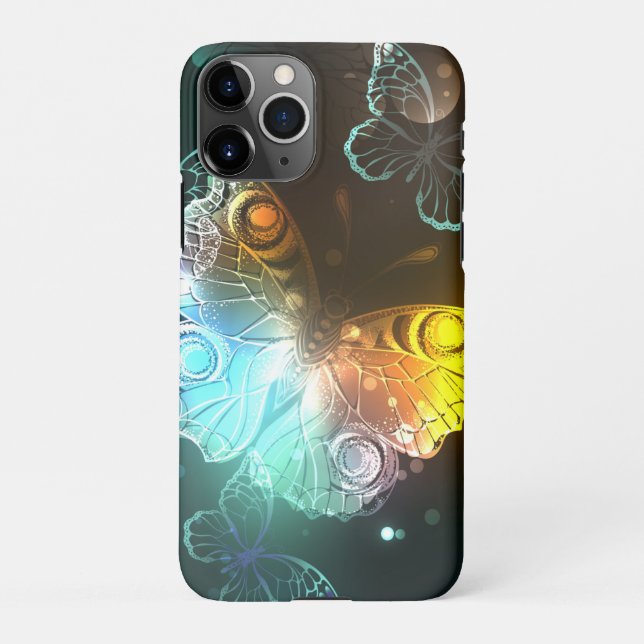 Luminous Butterfly and Night butterflies iPhone Case (Back)