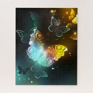 Luminous Butterfly and Night butterflies Jigsaw Puzzle