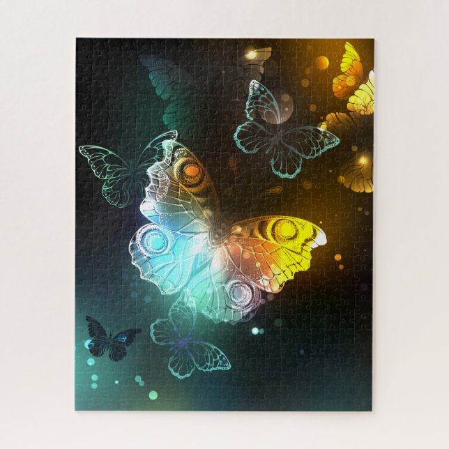 Luminous Butterfly and Night butterflies Jigsaw Puzzle (Vertical)