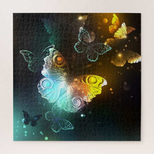Luminous Butterfly and Night butterflies Jigsaw Puzzle (Vertical)