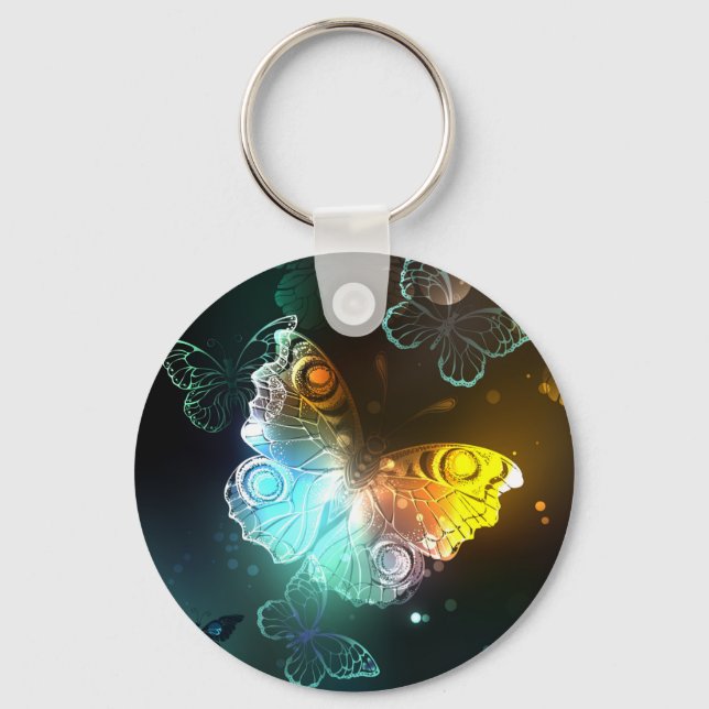Luminous Butterfly and Night butterflies Key Ring (Front)