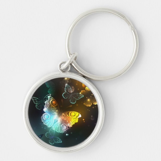 Luminous Butterfly and Night butterflies Key Ring (Front)