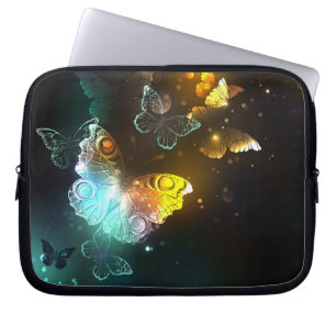 Luminous Butterfly and Night butterflies Laptop Sleeve