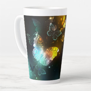 Luminous Butterfly and Night butterflies Latte Mug