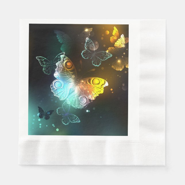 Luminous Butterfly and Night butterflies Napkin (Front)