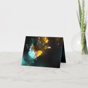 Luminous Butterfly and Night butterflies Note Card