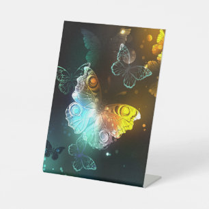 Luminous Butterfly and Night butterflies Pedestal Sign