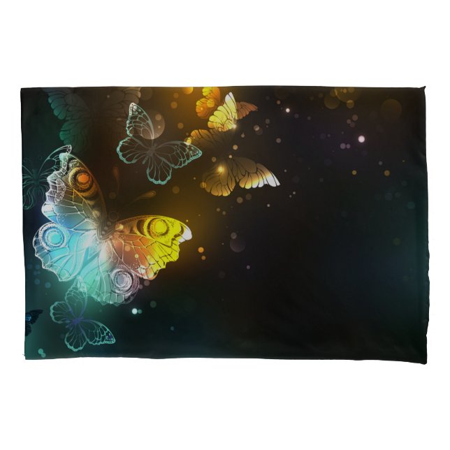 Luminous Butterfly and Night butterflies Pillowcase (Front-Left)