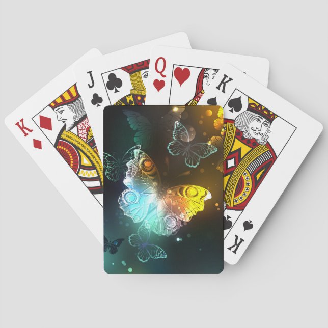 Luminous Butterfly and Night butterflies Playing Cards (Back)