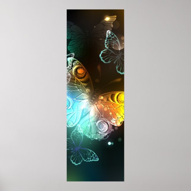 Luminous Butterfly and Night butterflies Poster (Front)